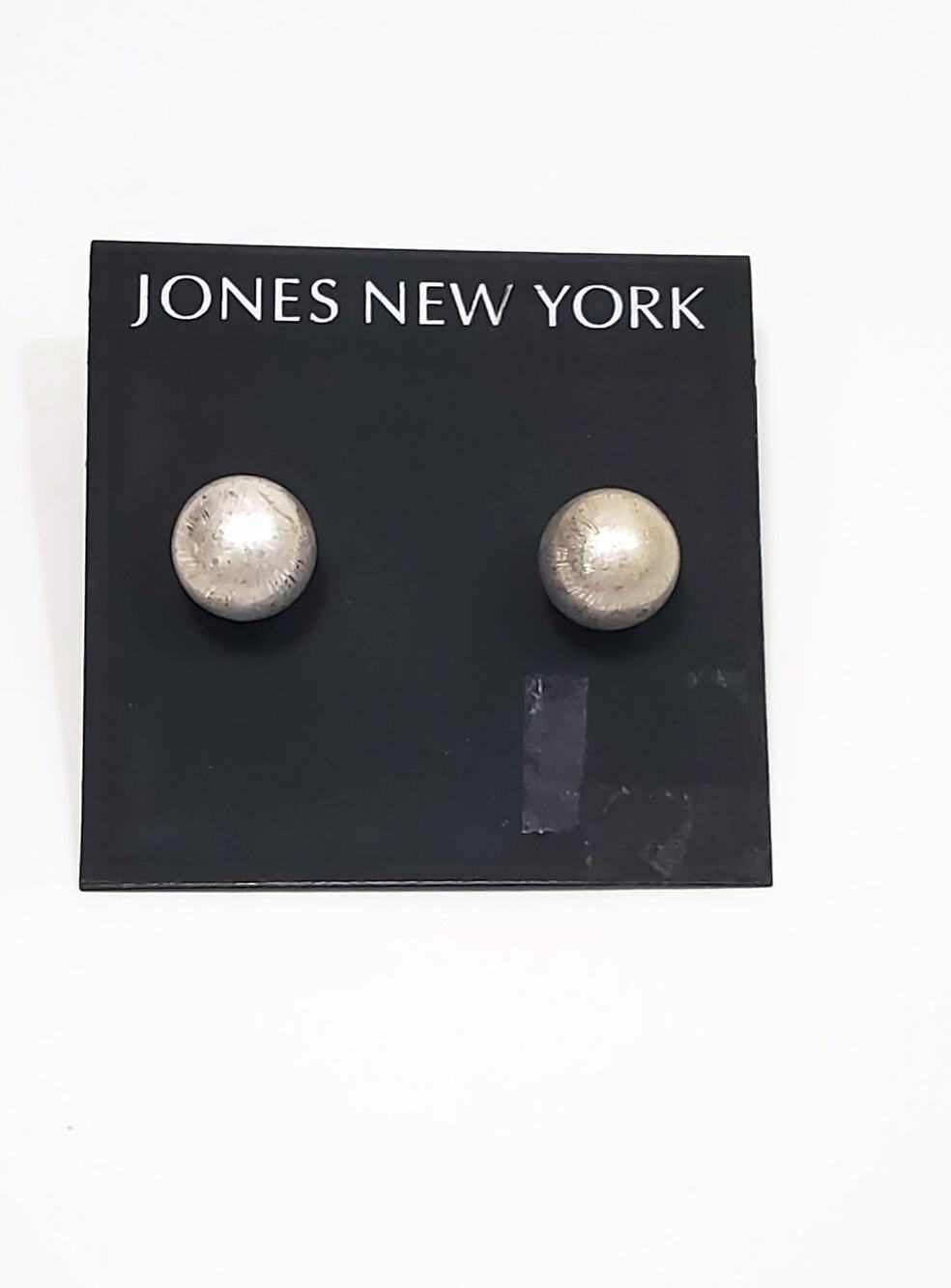 Jones New York Silver Tone Textured Heavy Ball Stud Earrings